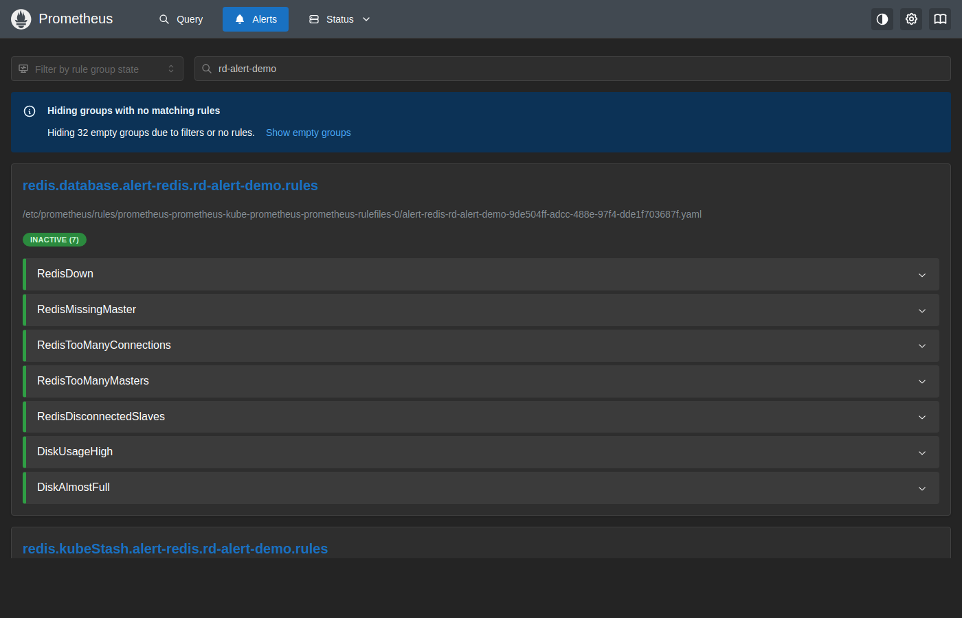Prometheus Alerts — All Inactive