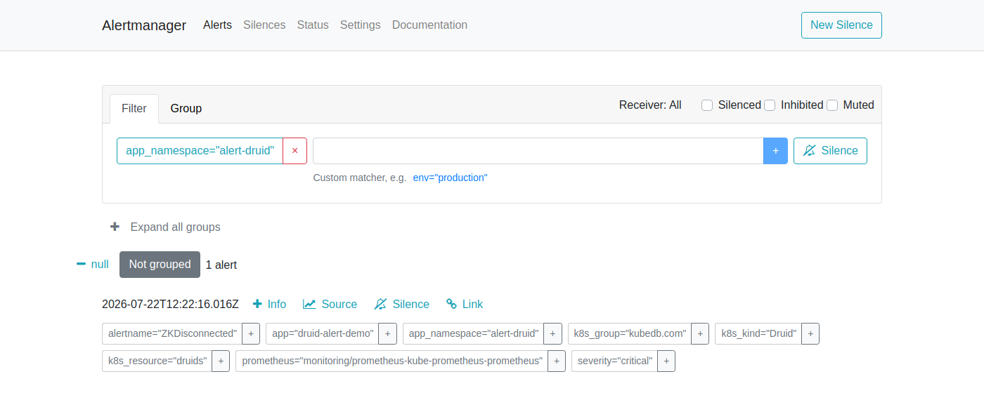 AlertManager — ZKDisconnected Firing