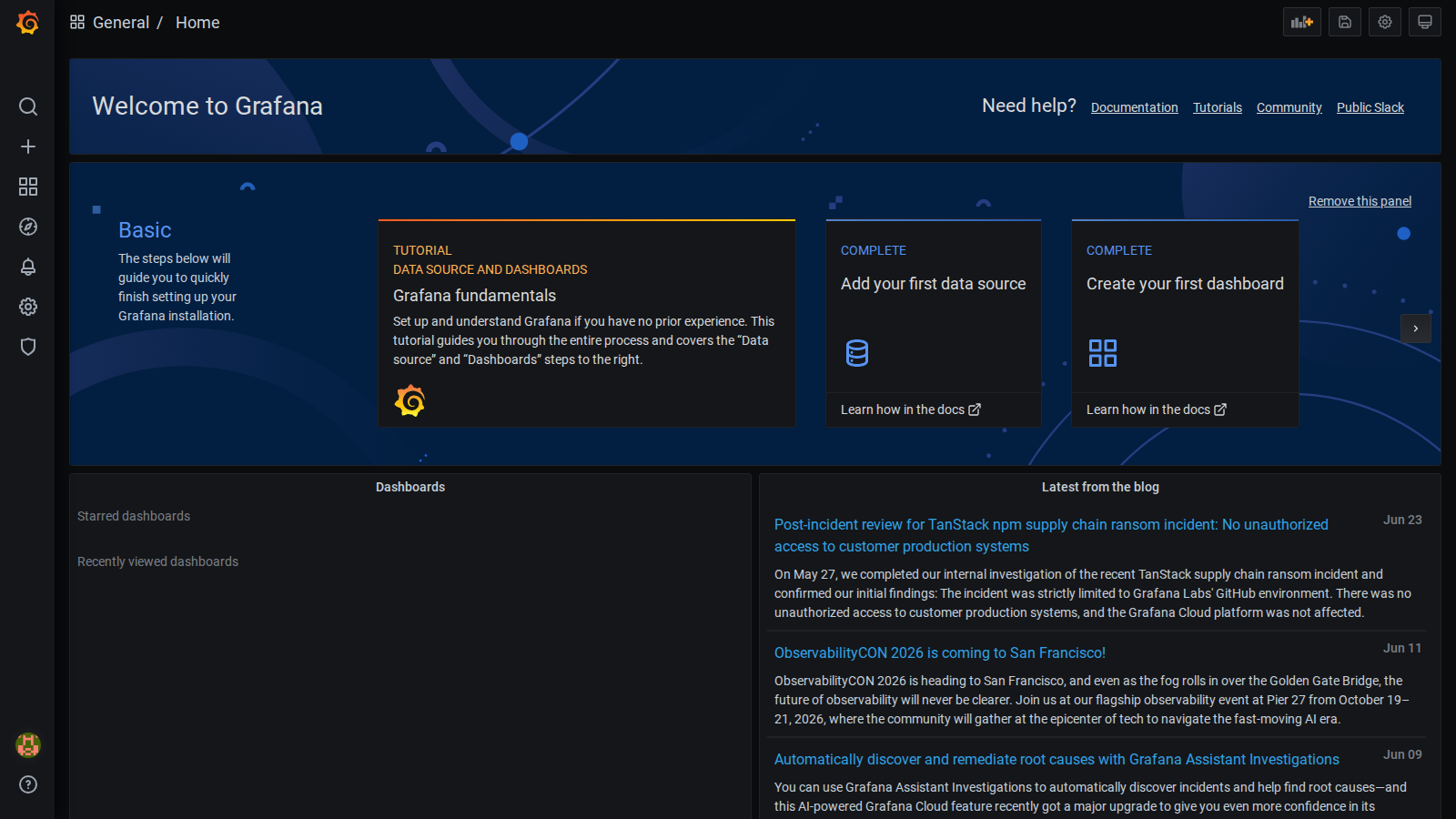 Grafana Home