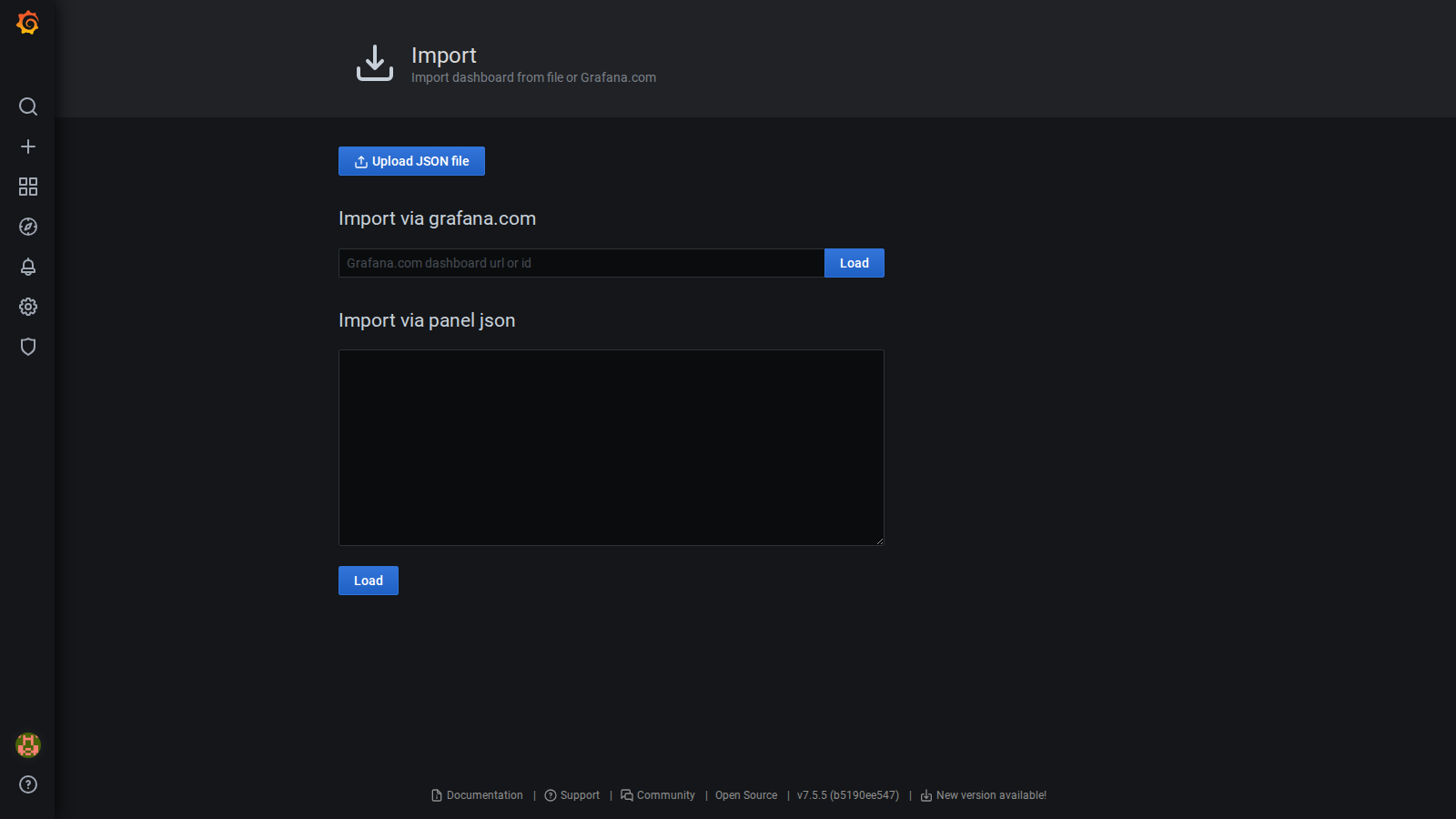 Grafana Import Dashboard