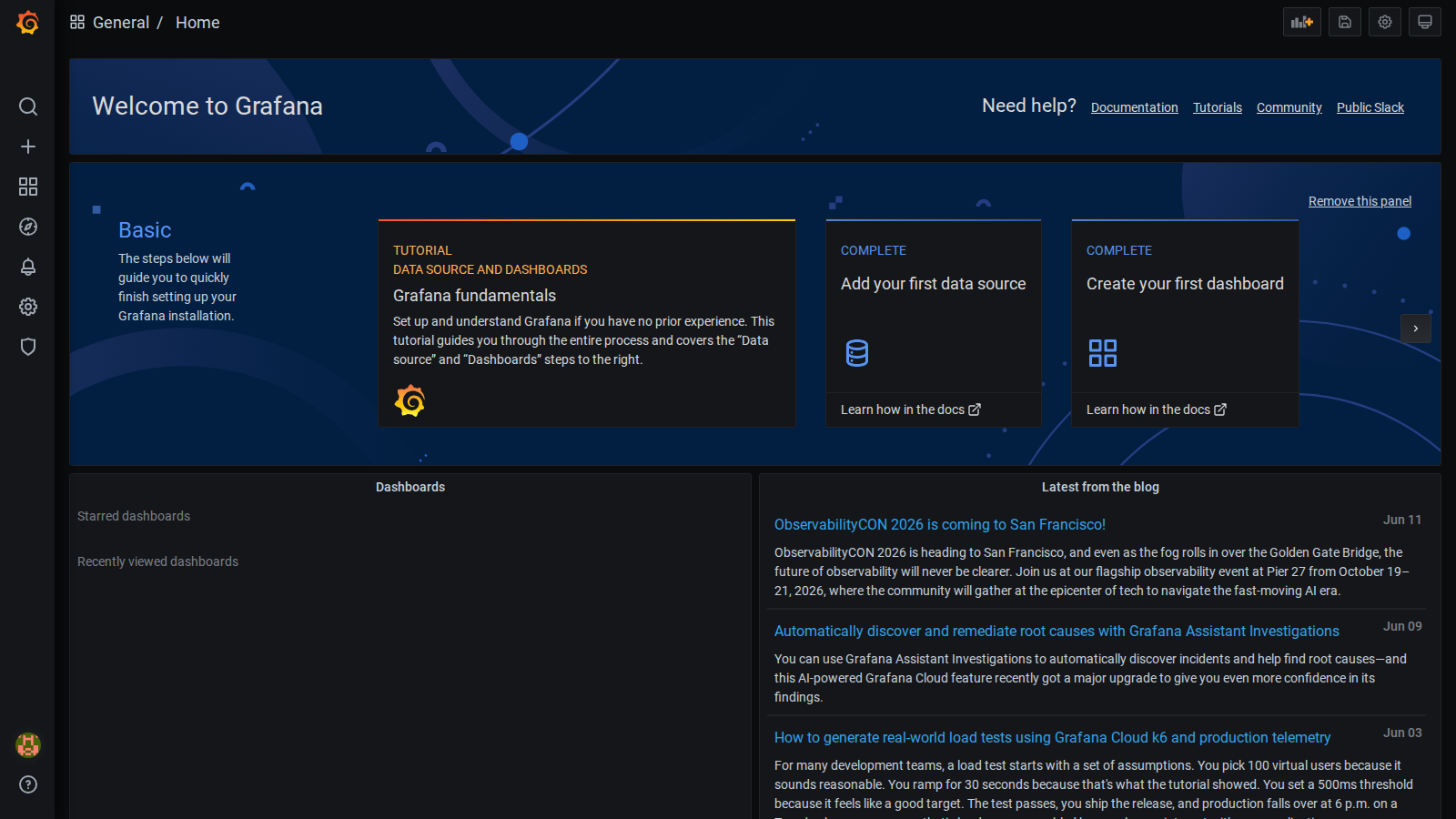 Grafana Home