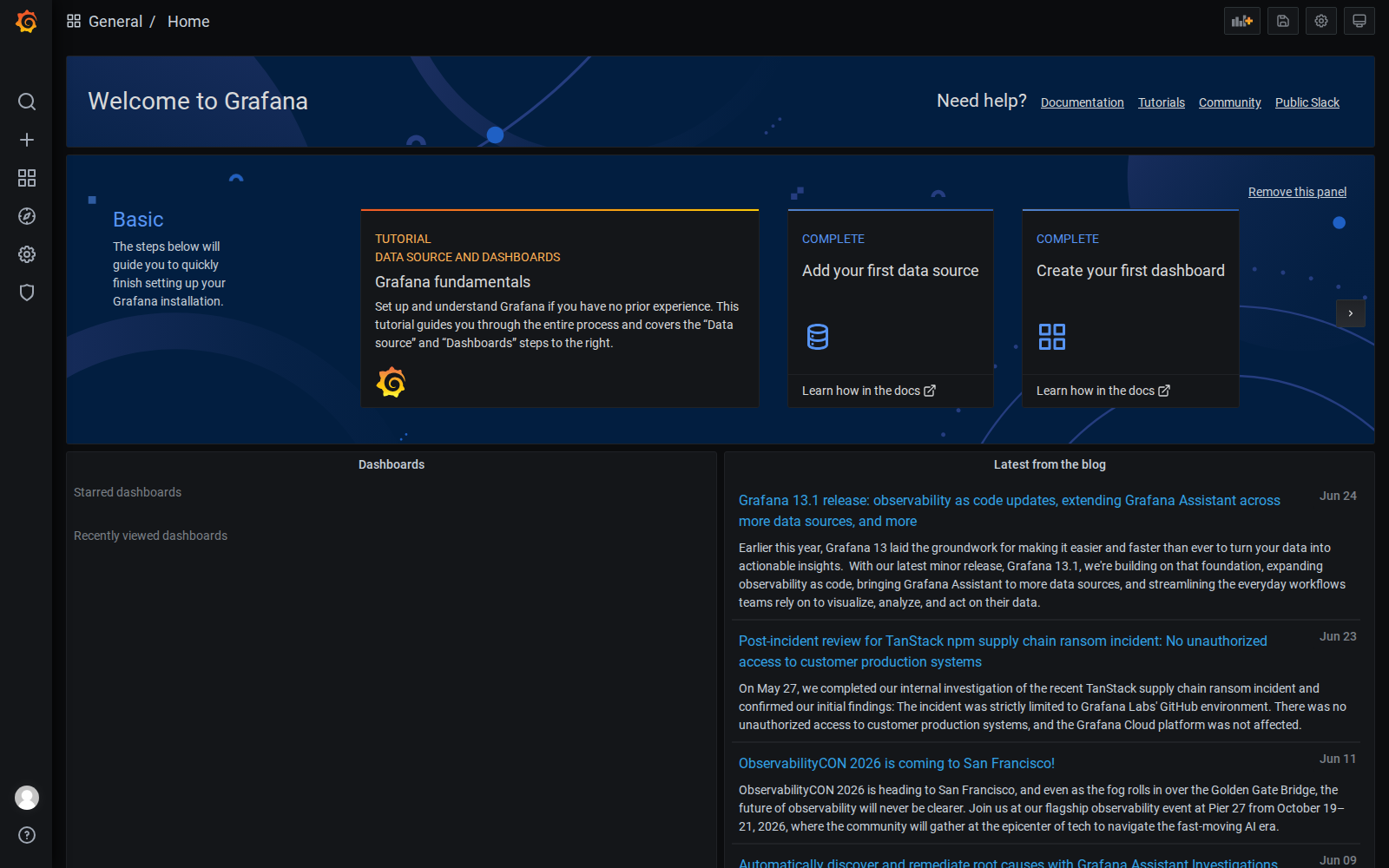Grafana Home