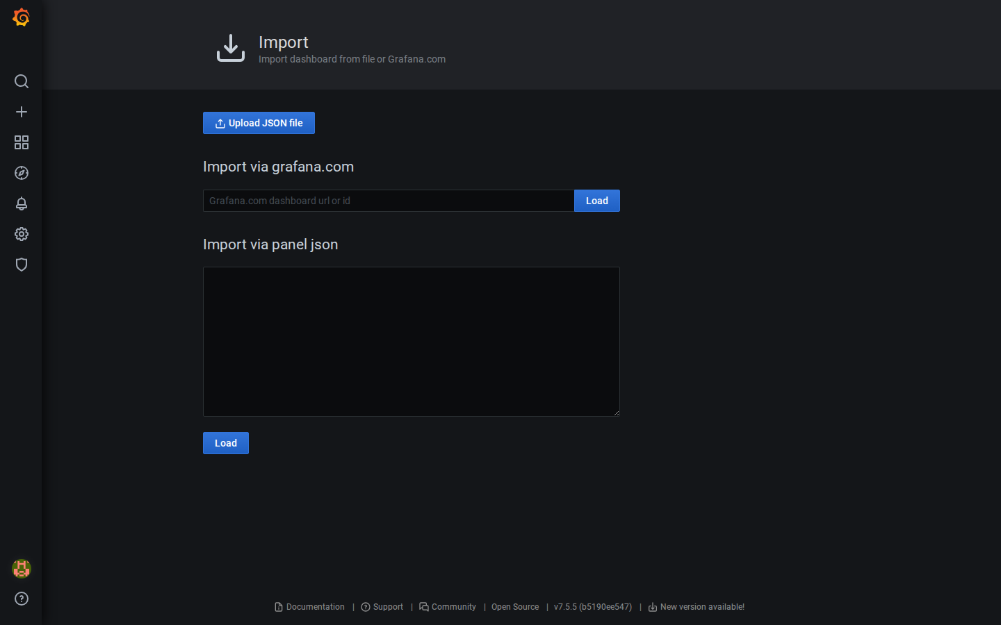 Grafana Import Dashboard