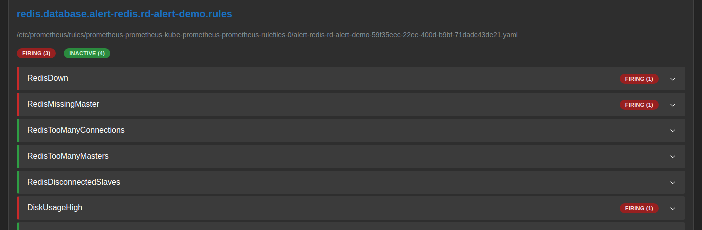 Prometheus Alerts — RedisDown Firing
